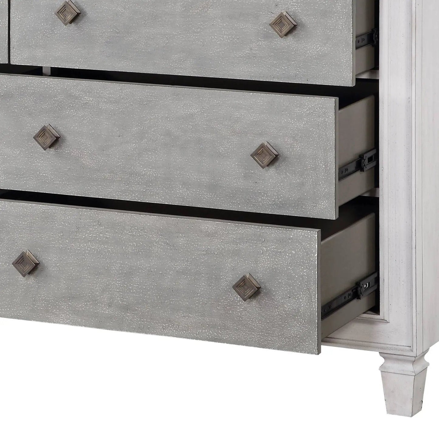 Katia Weathered Dresser in White With Soft Finish