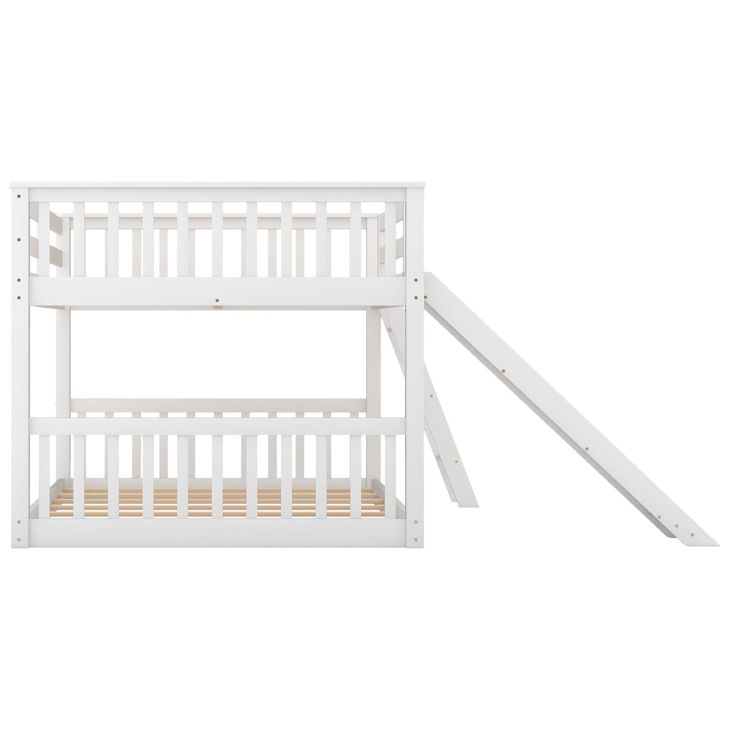 HouseOfZazla white bunk bed with convertible slide and ladder on Tampa Home & Garden Store
