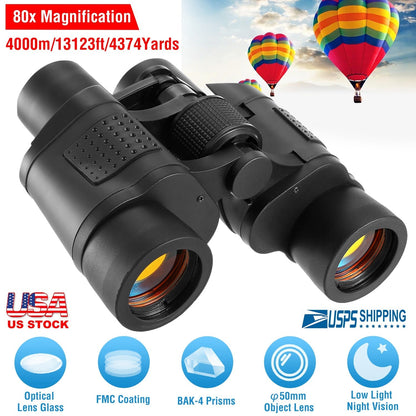 GemGear portable HD binoculars with FMC coating and BAK-4 prisms, 50mm lens, night vision on Tampa Home & Garden Store