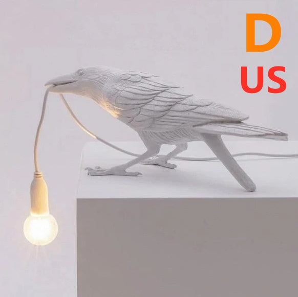 Creative Auspicious Bird Resin Wall Lamp Decoration white bird resin wall light hanging bulb on Tampa Home & Garden Store