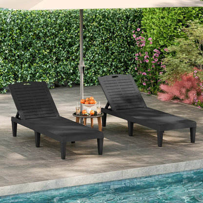 Outdoor PP Chaise Lounge Chairs Set of 2