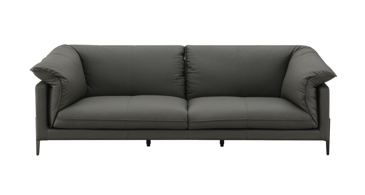 Tadi top grain leather stationary sofa in black by HouseOfZazla on Tampa Home & Garden Store
