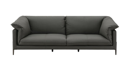 Tadi top grain leather stationary sofa in black by HouseOfZazla on Tampa Home & Garden Store
