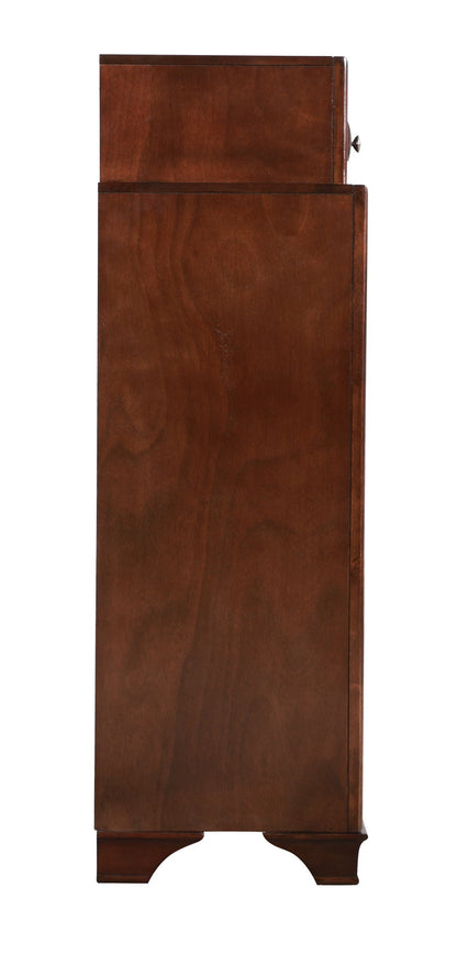 Real Wood Veneer Accent Chest by HouseOfZazla in dark brown with dove-tailed drawers on Tampa Home & Garden Store