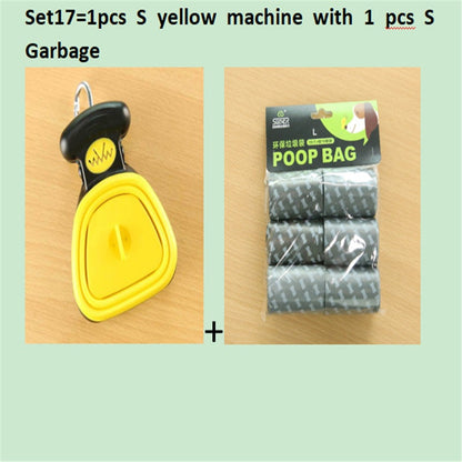 Pet Zen foldable pooper scooper in yellow with 1 roll of decomposable bags on Tampa Home & Garden Store