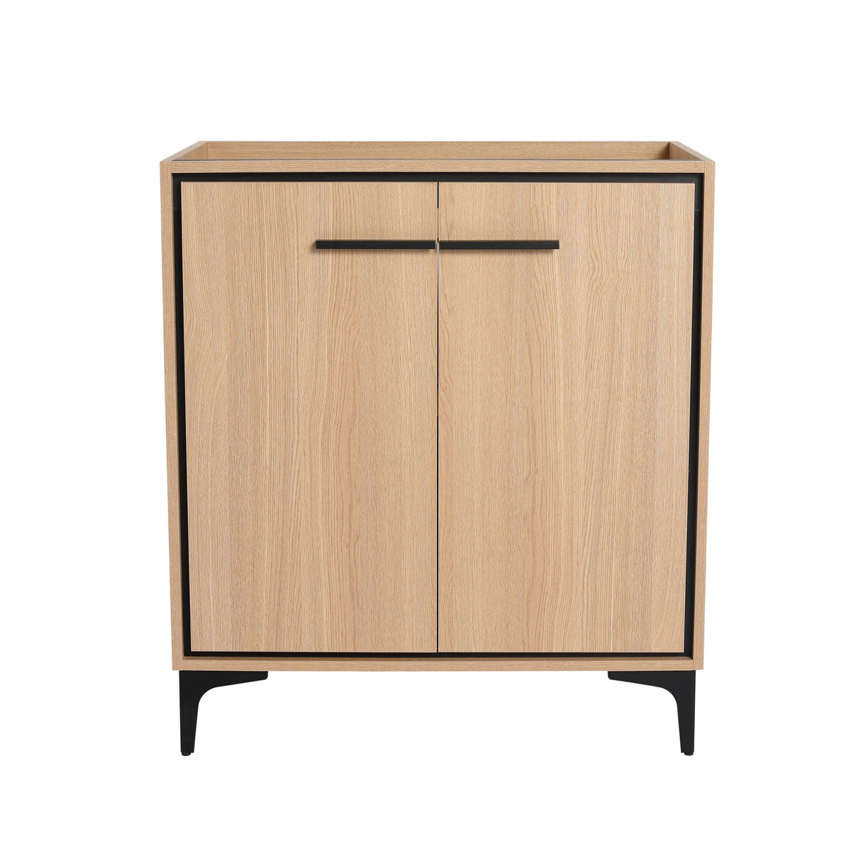 Modern bathroom vanity with soft closing doors, light brown wood, HouseOfZazla, two-door cabinet on Tampa Home & Garden Store