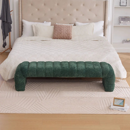 Modern Upholstered Bed Bench with Channel Tufted