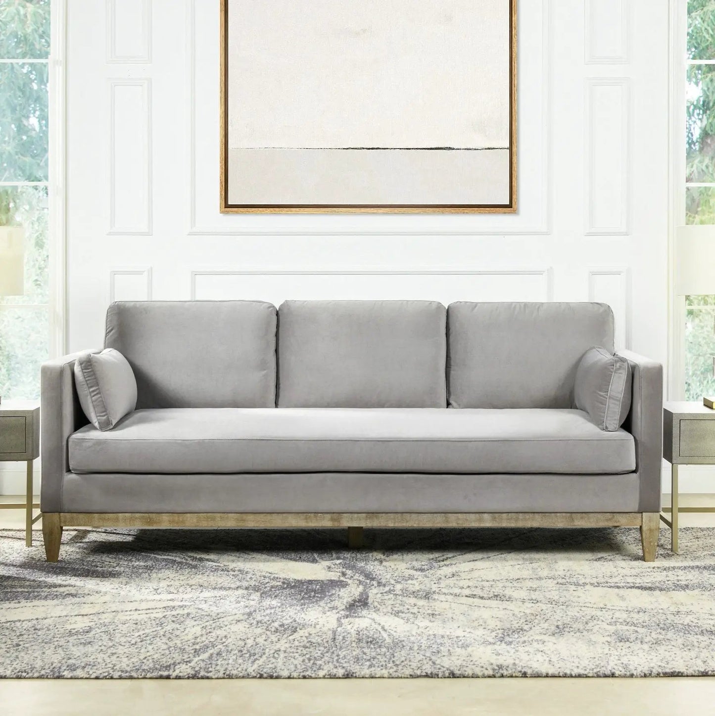 Knox Modern Farmhouse Sofa grey fabric stationary sofa by Unique Piece Furniture on Tampa Home & Garden Store