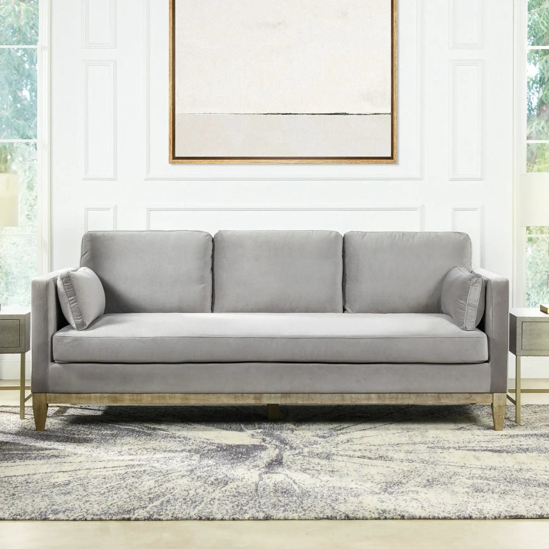 Knox Modern Farmhouse Sofa grey fabric stationary sofa by Unique Piece Furniture on Tampa Home & Garden Store