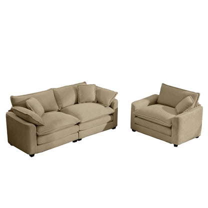 Elegant Sectional Sofa Set with Deep Seats