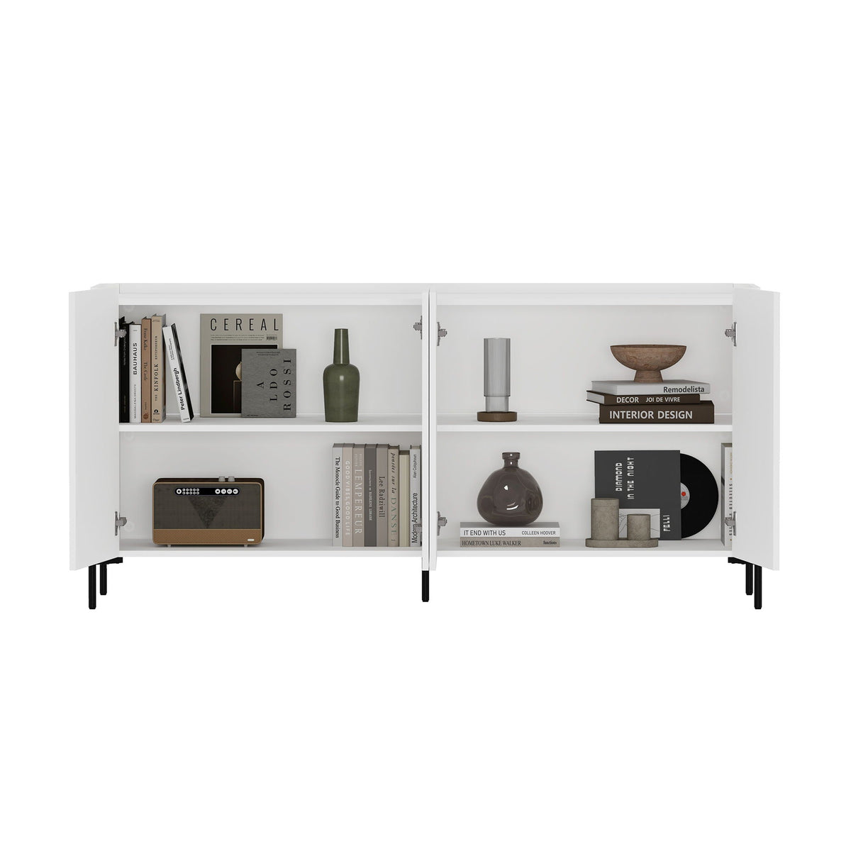 Abbey Sideboard with Adjustable Shelves in white finish modern design by HouseOfZazla on Tampa Home & Garden Store