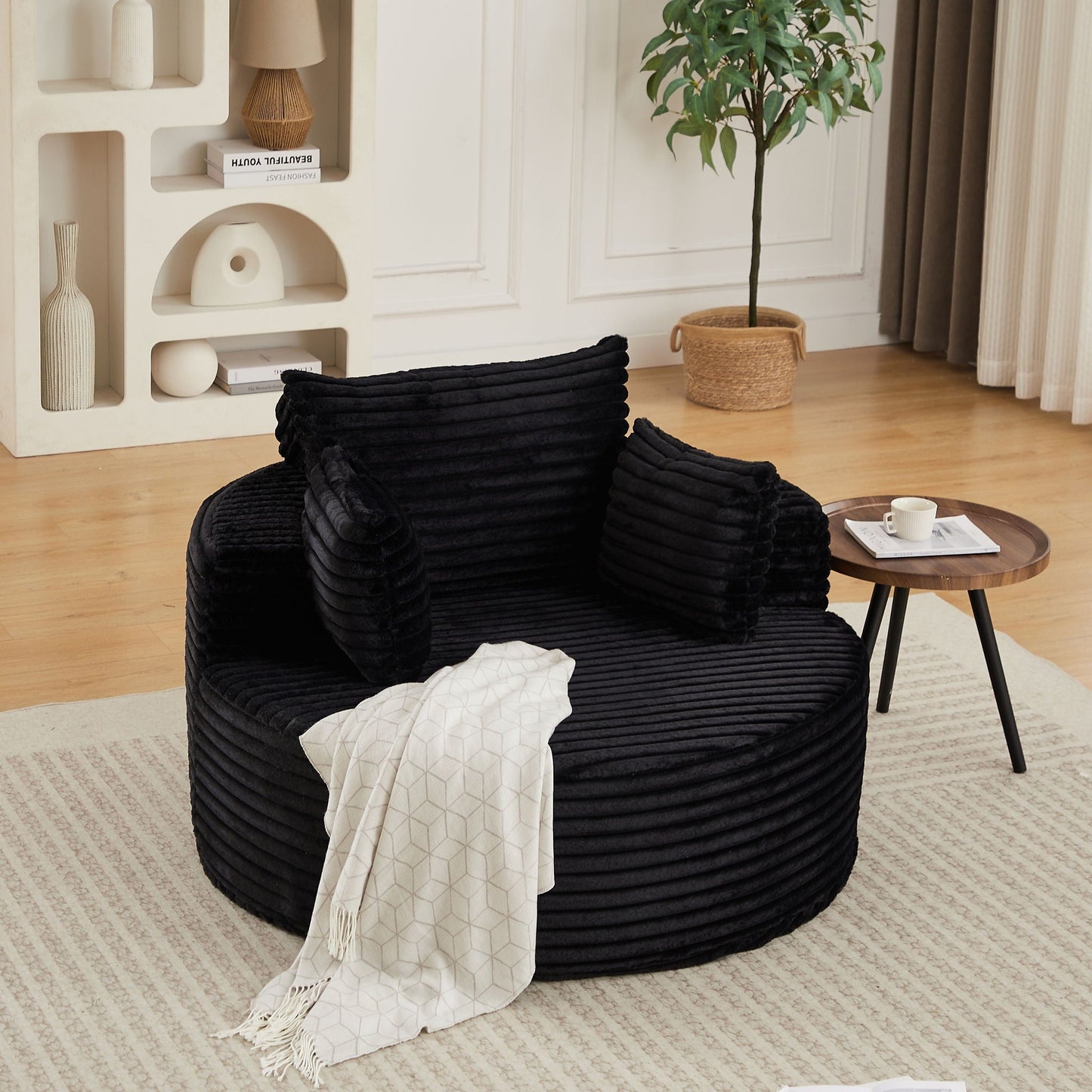 Modern single sofa with a backrest pillow