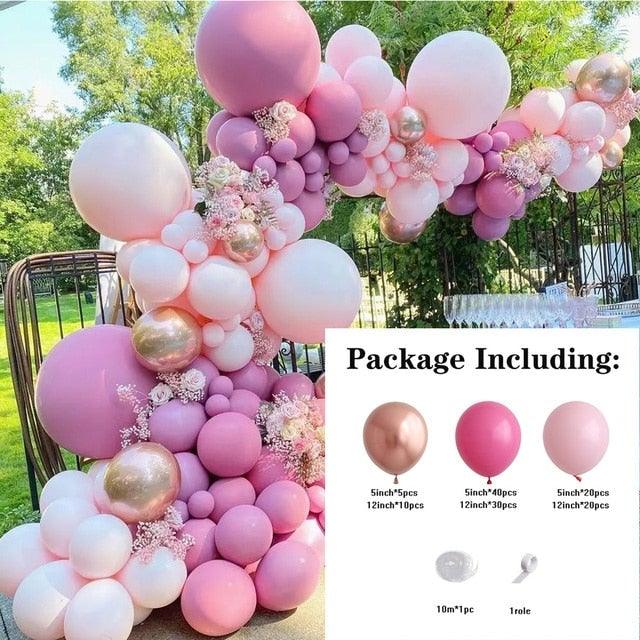 Stevvex 119 pcs peach pink rose gold latex balloons for weddings and parties on Tampa Home & Garden Store