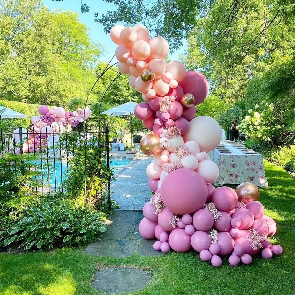 Stevvex 119pcs peach pink rose gold latex balloons arch decor for wedding party on Tampa Home & Garden Store