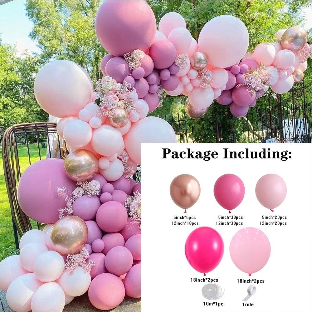 119 pcs Peach Pink Rose Gold Latex Balloons by Stevvex for wedding party decor balloon arch on Tampa Home & Garden Store
