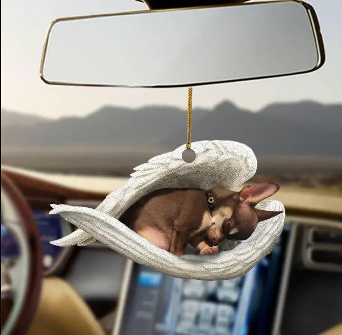 Car Pendant Sleeping Dog Angel Decor Hanging