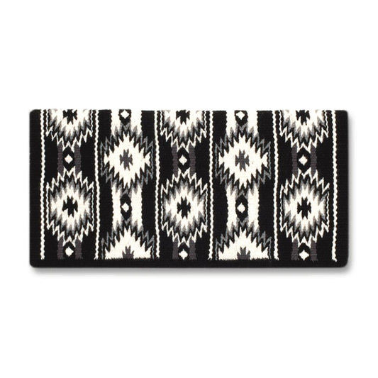 2 X 2 1463-11 New Zealand Wool Saddle Blanket BLACK WHITE GREY