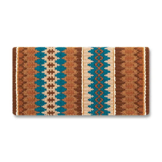 Mayatex 1455-18 38x34 Couverture en laine New Nova TEAL TURQ BROWN