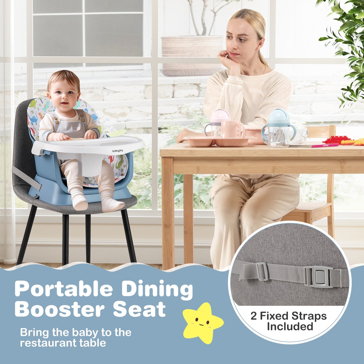 16-in-1 Baby High Chair with Activity Center and Booster Seat for Babies and Toddlers