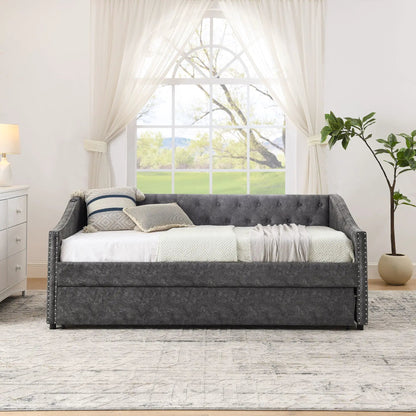 Upholstered Daybed USB Charging and Pull Out Bed