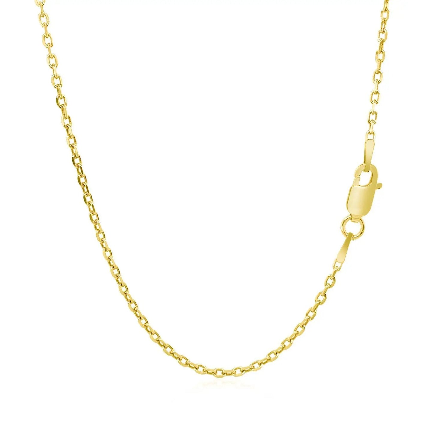 14k yellow gold diamond-cut cable link chain necklace 1.50 mm with lobster clasp on Tampa Home & Garden Store