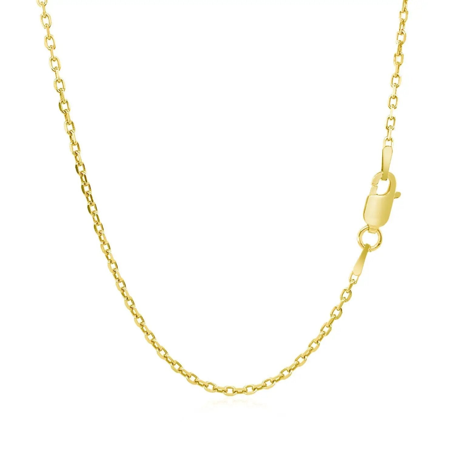 14k yellow gold diamond-cut cable link chain necklace 1.50 mm with lobster clasp on Tampa Home & Garden Store