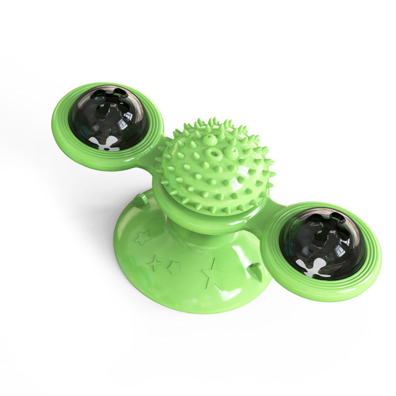 Sucker Turn Windmill Cat Toy green spiky ball on suction base Sell My Stuff Balls & Chasers on Tampa Home & Garden Store