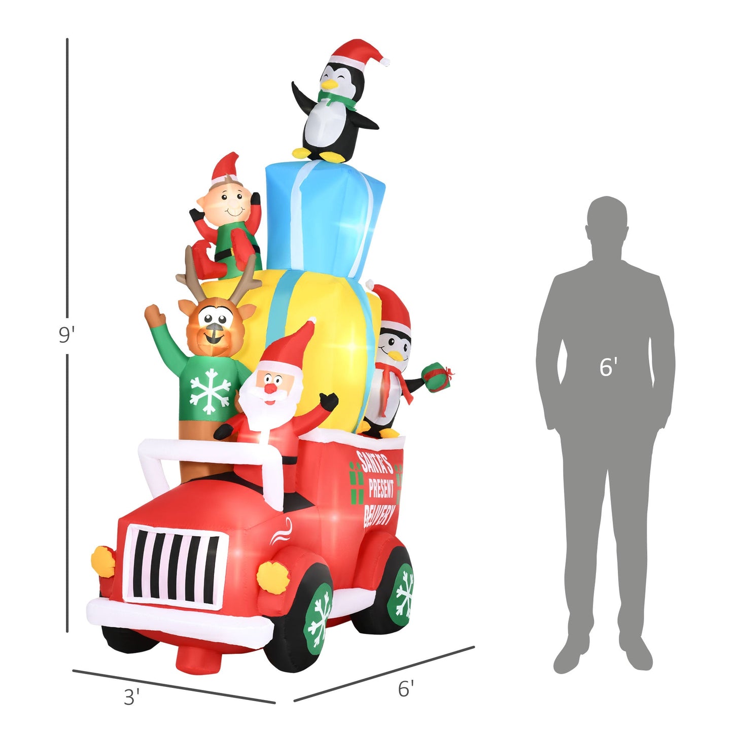 Outdoor Christmas Santa and Elk Inflatable
