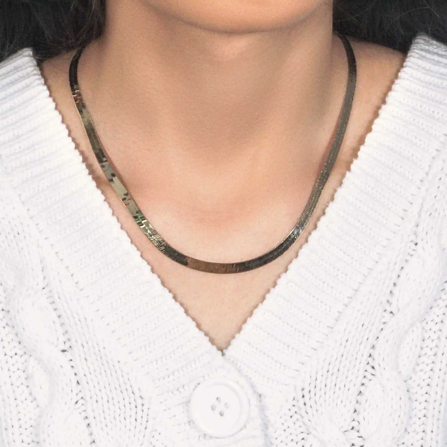 Imperial Herringbone Chain necklace in 10k Yellow Gold, 5.00 mm, by Bids.com on Tampa Home & Garden Store