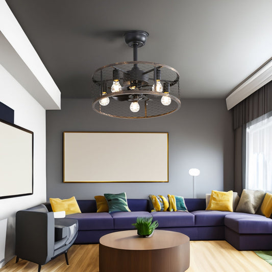 Plafonnier ventilateur classique 19,7 pouces avec lumière