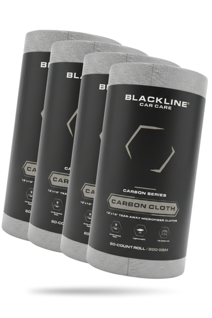 Blackline Carbon Cloth microfiber towels, 4-roll set in gray, brand Blackline Car Care on Tampa Home & Garden Store