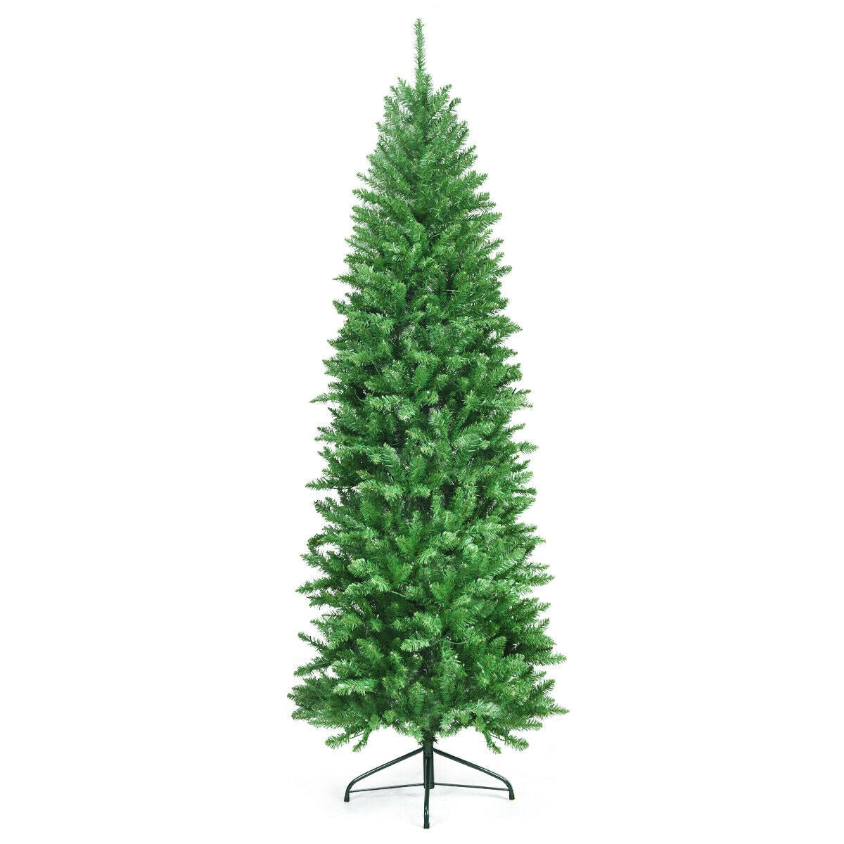6 ft PVC hinged pre-lit artificial fir pencil Christmas tree with 150 lights DirectDeals on Tampa Home & Garden Store
