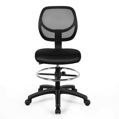 Silla de oficina de dibujo con respaldo medio de malla y altura ajustable
