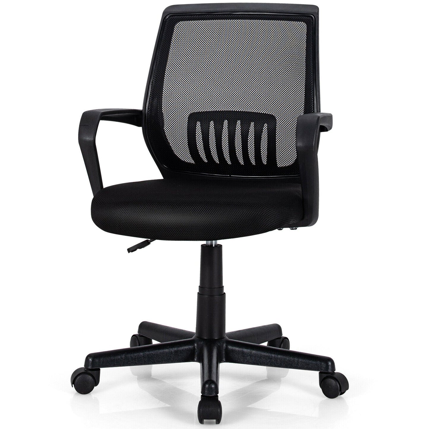 Sillón ejecutivo de malla de respaldo medio con soporte lumbar y altura ajustable