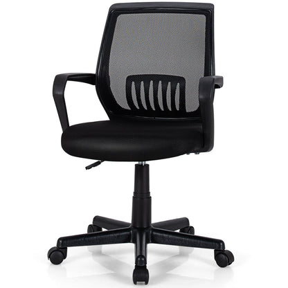 Sillón ejecutivo de malla de respaldo medio con soporte lumbar y altura ajustable