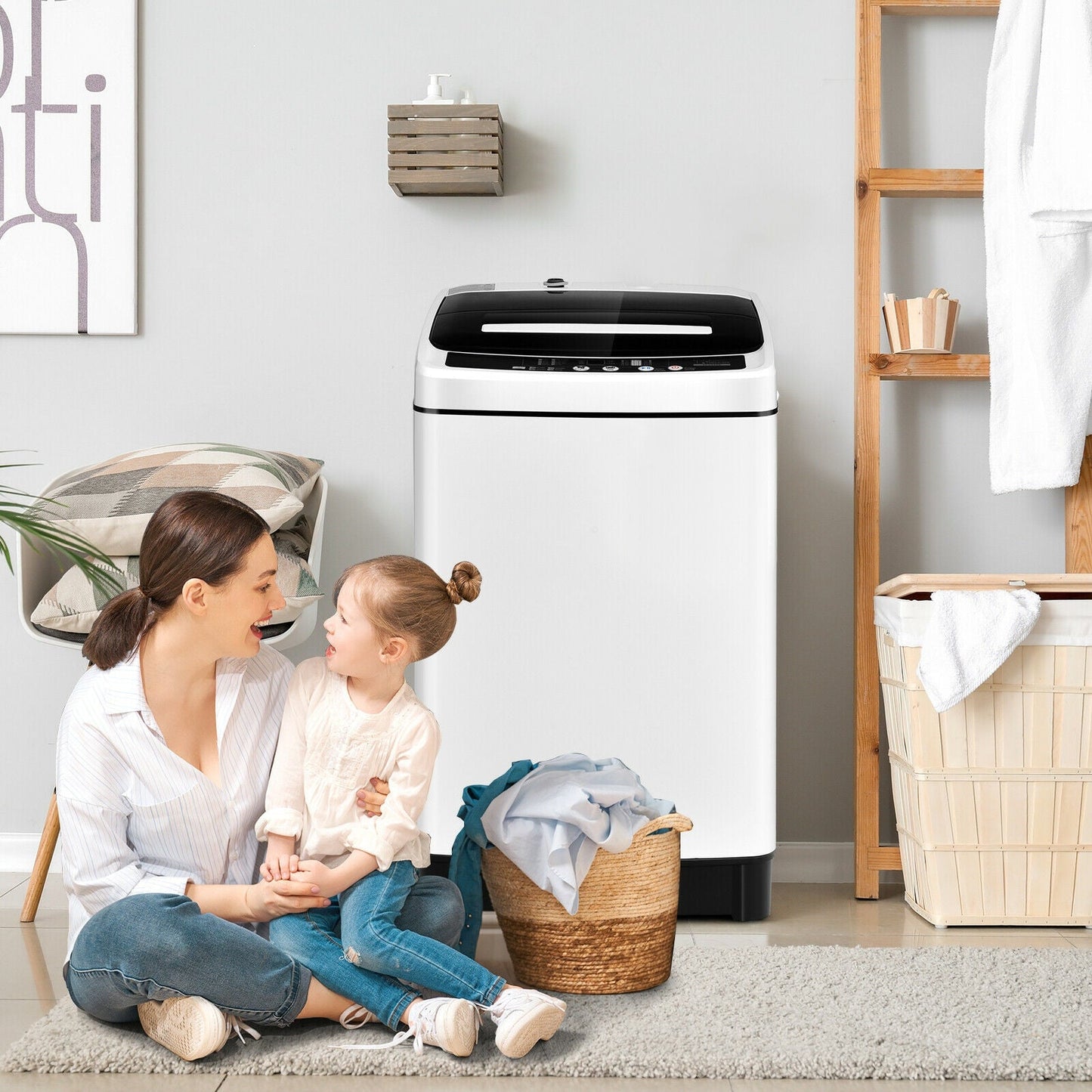 Lavadora completamente automática 1.5 pies cúbicos 11 libras - Blanca