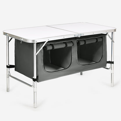 Mesa de camping plegable de altura regulable - Gris