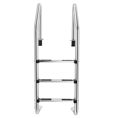 Escalera de Acero Inoxidable de 3 Peldaños para Piscina con Peldaños Antideslizantes