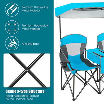 GemGear portable folding camping chairs with cup holders, turquoise fabric, black frames on Tampa Home & Garden Store