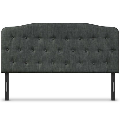 Cabecero tapizado tamaño Queen con alturas ajustables - Gris claro