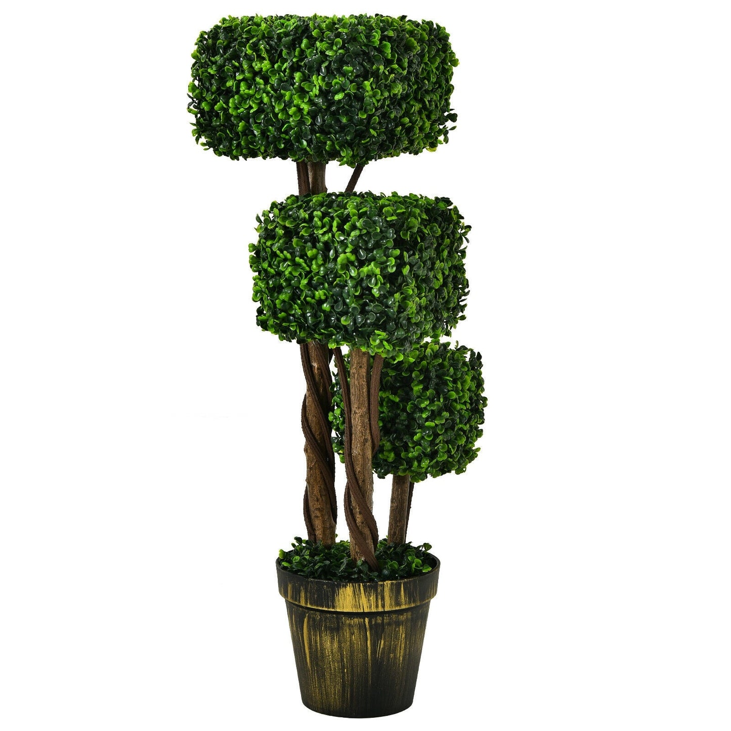 Árbol de boj artificial de 36 pulgadas con protección UV para interiores y exteriores