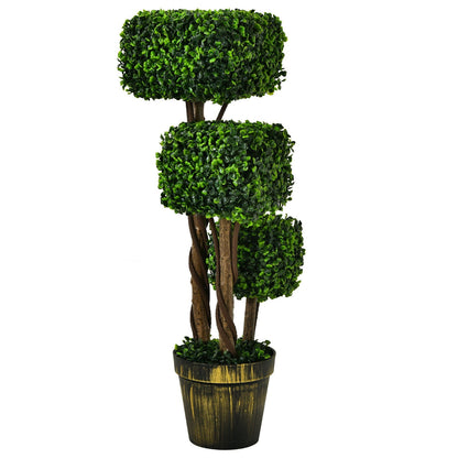 Árbol de boj artificial de 36 pulgadas con protección UV para interiores y exteriores