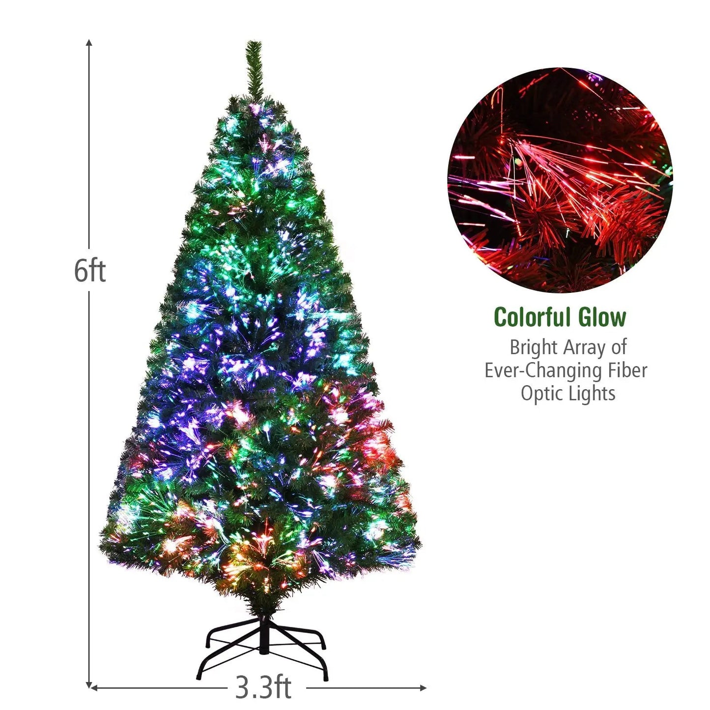 6-Foot Pre-lit Fiber Optic Christmas Tree