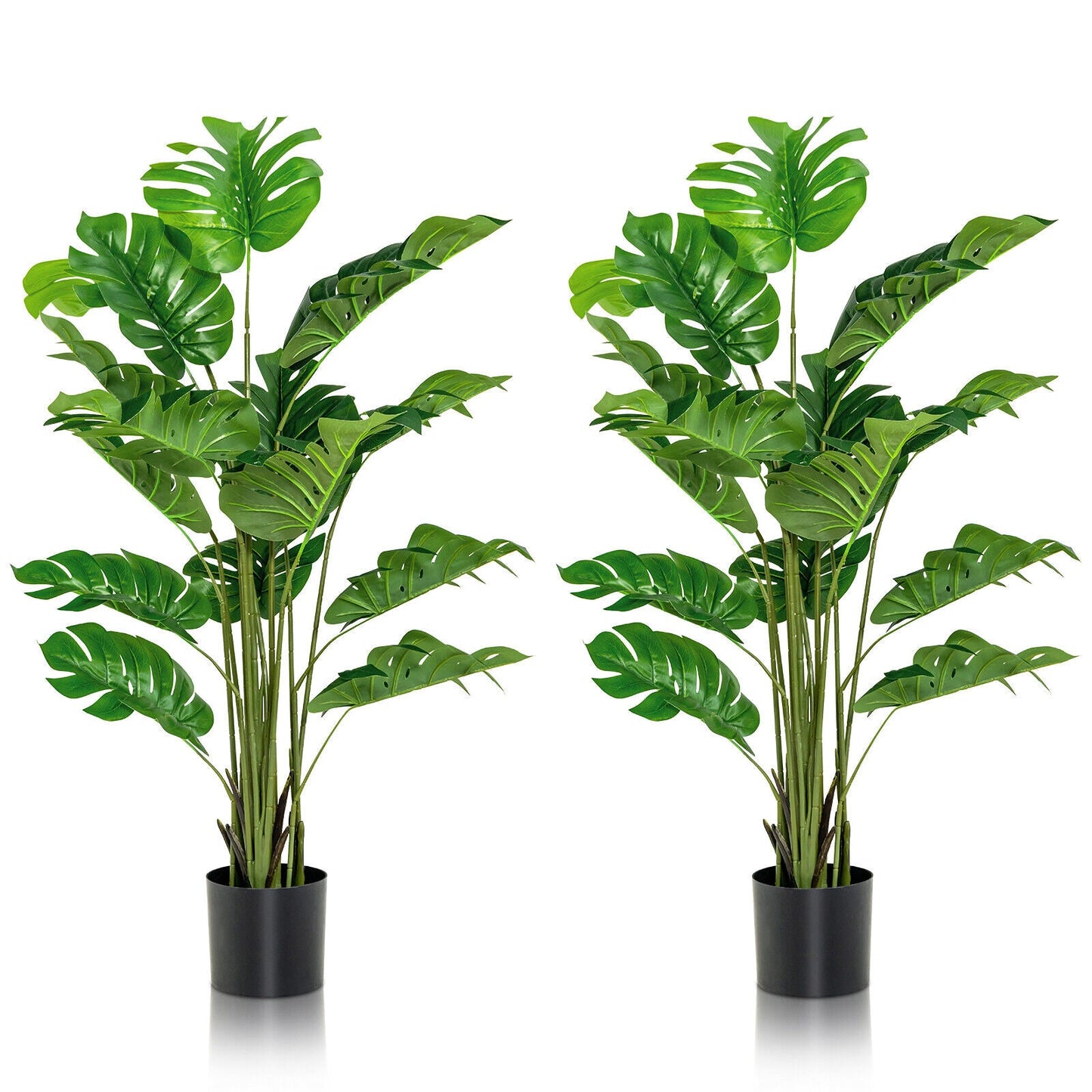 Juego de 2 Árboles Artificiales de Monstera de 1,5 Metros