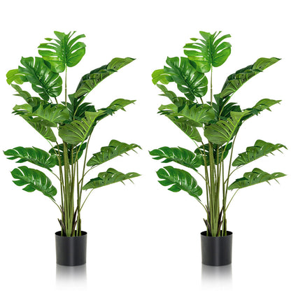 Juego de 2 Árboles Artificiales de Monstera de 1,5 Metros