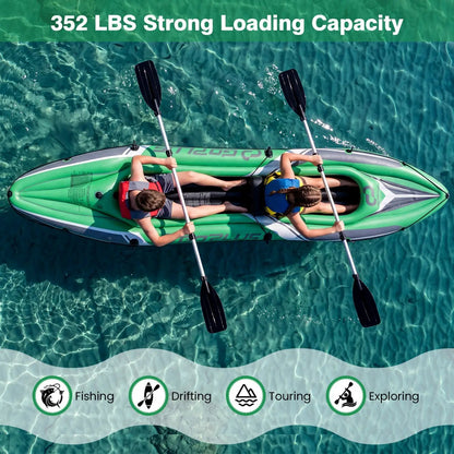 Two Person Inflatable Kayak 11.5 ft with Paddles