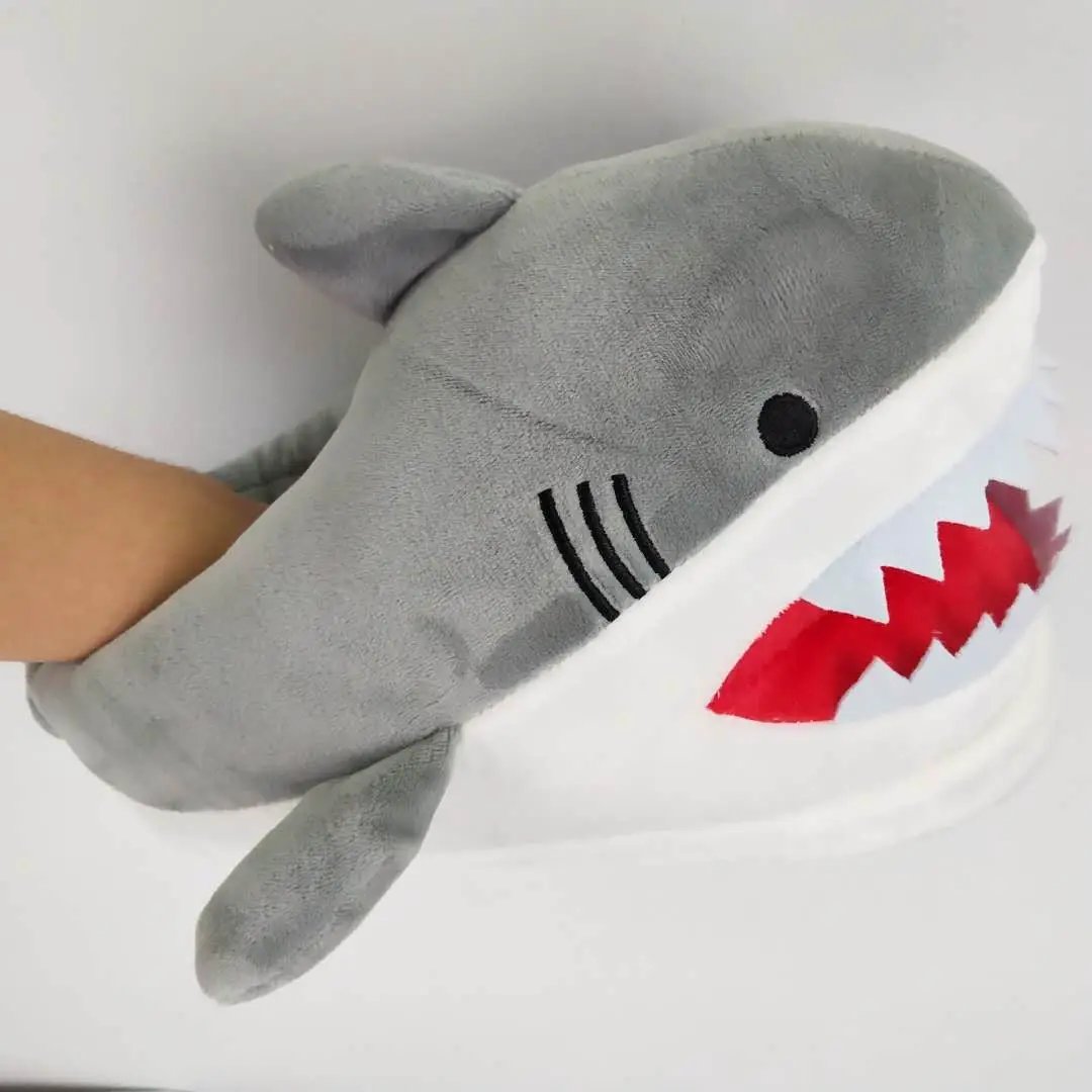 Warm Shark Womens Plush Slippers For Home Comfort