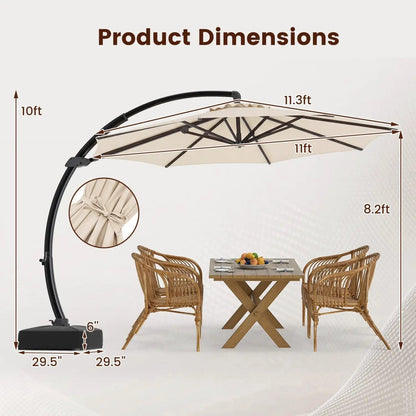 11 ft Cantilever Patio Umbrella Base and Rotation
