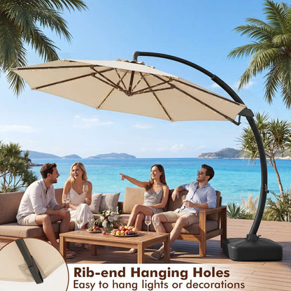 11 ft Cantilever Patio Umbrella Base and Rotation