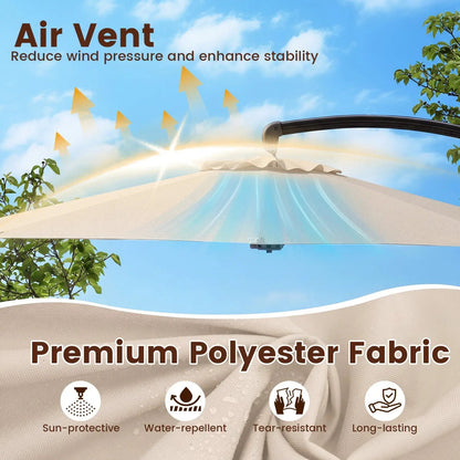 11 ft Cantilever Patio Umbrella Base and Rotation